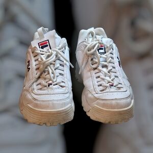 Fila Women's White and Navy Athletic Shoes